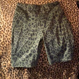 X by Gottex army green cheetah biker shorts!